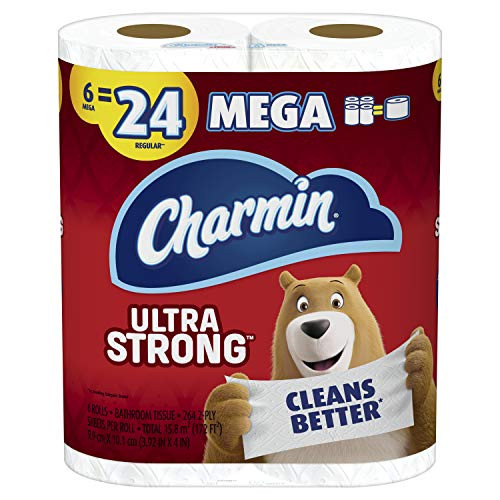 Charmin Ultra Strong Toilet Paper 6 Mega Rolls - 24 Regular Rolls