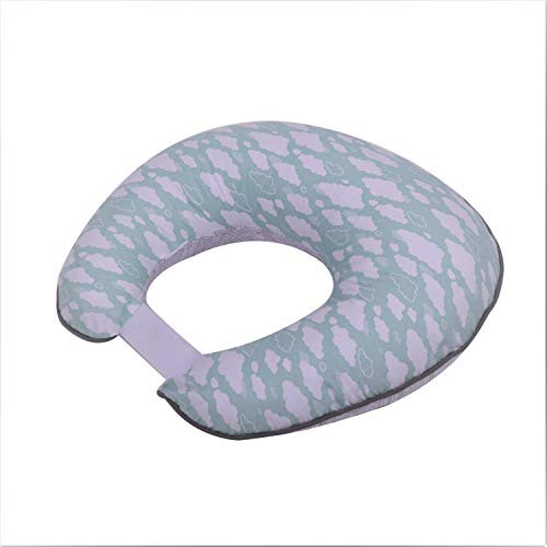 Bacati Clouds in The City Nursing Pillow Mint-Grey