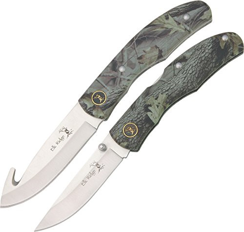 Elk Ridge Er-045Ca Fixed Blade and Folder Hunting Knife Set