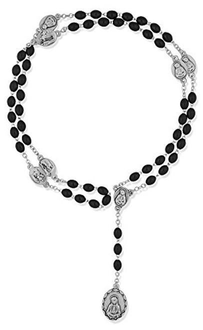 Venerare Seven Sorrows Rosary Chaplet - Traditional Catholic Devotion - Hand Made in Italy - Comes with Explanatory Brochure with All Prayers - Makes a Great Gift! -Oval Wood Beads - Black- Venerare Seven Sorrows Rosary Chaplet - Traditional Catholic Devotion - Hand Made in Italy - Comes with Explanatory Brochure with All Prayers - Makes a Great Gift! -Oval Wood Beads - Black-