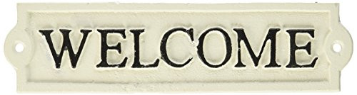 Abbott Collection Antique White Welcome Sign