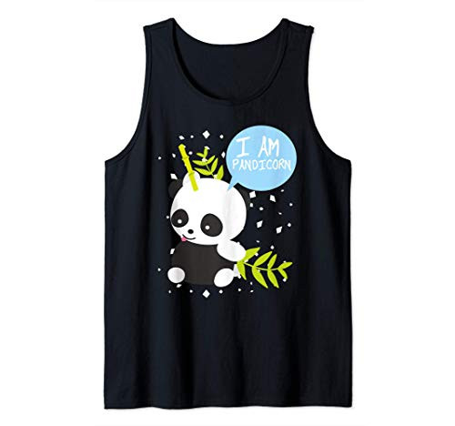 I Am Pandicorn Panda With Bamboo Horn Unicorn Gift Tank Top