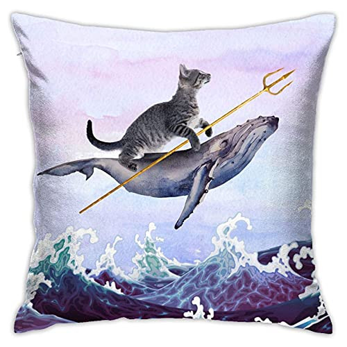 Antvinoler Funny Decor Throw Pillow Cover Case for Couch Sofa Home Bedroom Car Decoration Indoor-Outdoor 18x18 Inches Aqua