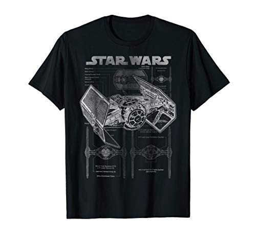 Star Wars TIE Fighter Blueprint Schematics T-Shirt C1