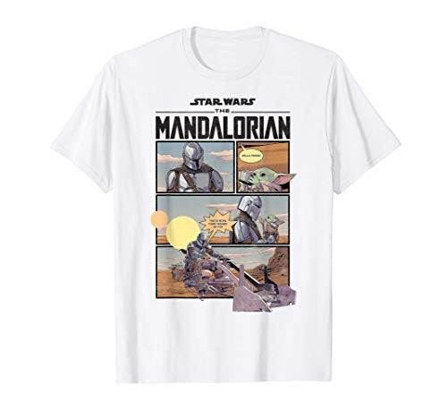 Star Wars The Mandalorian Comic Panels T-Shirt