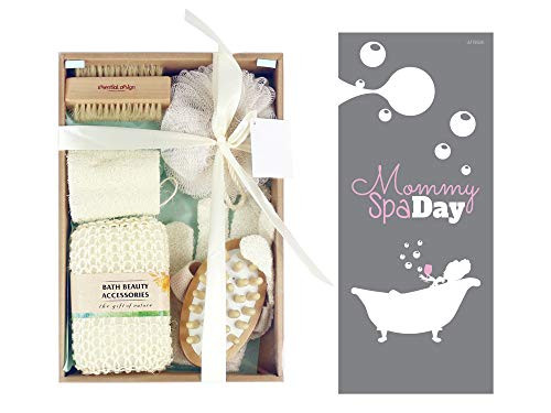 Spa Sets for Women Mother's Day Relaxation Gift Basket Spa Kits for Women Body Brush Set Spa Accessories for Women Exfoliating Brush Body Exfoliating Brush At Home Spa Kit -6pc Boxed-
