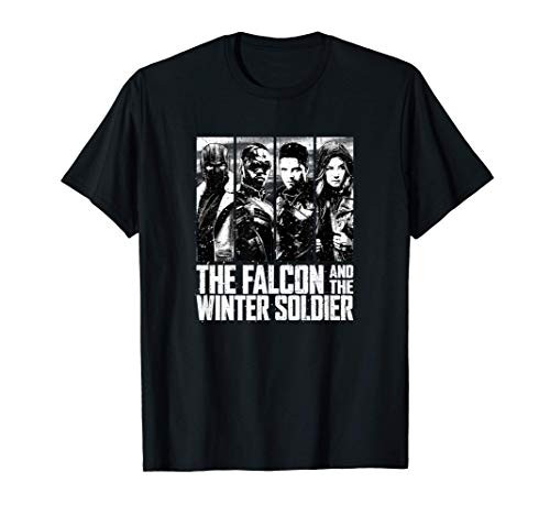 Marvel Falcon And The Winter Soldier Group Shot Panels T-Shirt