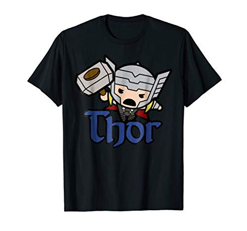 Marvel Thor The Mighty Kawaii Cute Jump Graphic T-Shirt