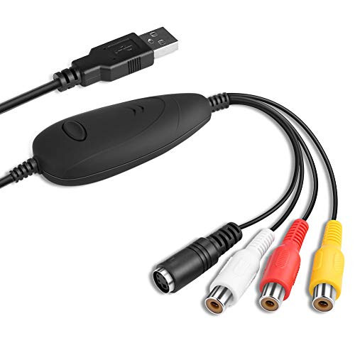 Eleshroom USB2.0 Video Capture Card VHS to Digital Video Grabber Capture Adapter VHS-DVD Converter Support Windows XP-Vista - 7-8