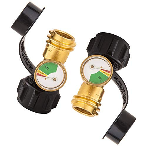 Ubrand RV Propane Tank Gauge Gas Pressure Meter with Type 1 Connection?Upgraded Propane Level Indicator Leak Detector for RV Camper Cylinder Heater BBQ Gas Grill and More Appliances -2 Pack-