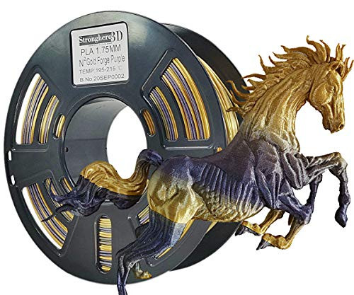 Stronghero3D PLA 3D Printer Filament N2 Silk Gold-Galaxy Purple PLA 1.75mm Accuracy  plus--0.05mm Net Weight 1kg-2.2lbs- for Ender3 Cr10 Creality3D