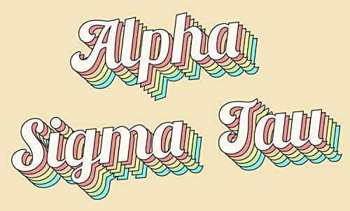 Alpha Sigma Tau - Sorority Letter Flag -Retro Design-