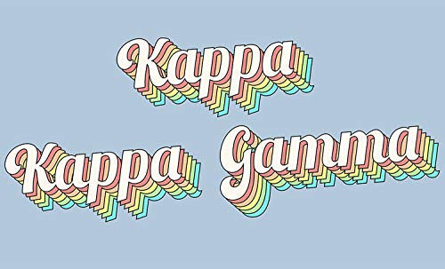 Kappa Kappa Gamma - Sorority Letter Flag -Retro Design- Kappa Kappa Gamma - Sorority Letter Flag -Retro Design-