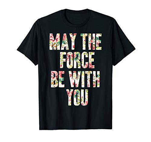 Star Wars May The Force Be With You Floral Pattern T-Shirt