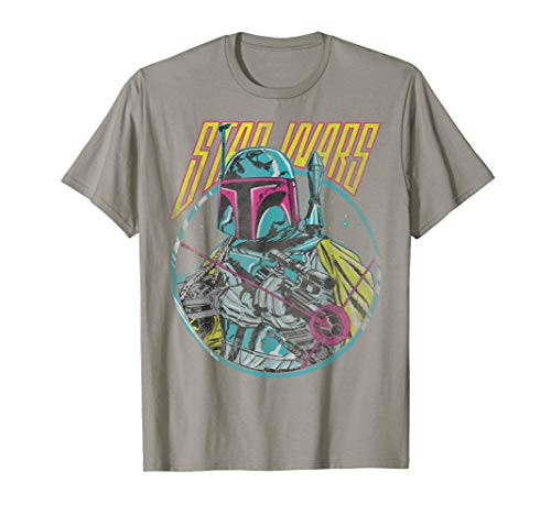 Star Wars Boba Fett Neon Blaster Vintage Graphic T-Shirt C2