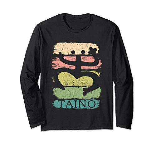 Vintage Paint Distressed Taino Coqui Symbol Gift Taino Shirt Long Sleeve T-Shirt