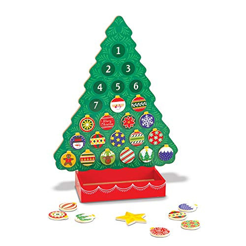 Melissa & Doug Countdown to Christmas Wooden Advent Calendar (Seasonal & Religious, Magnetic Tree, 25 Magnets)