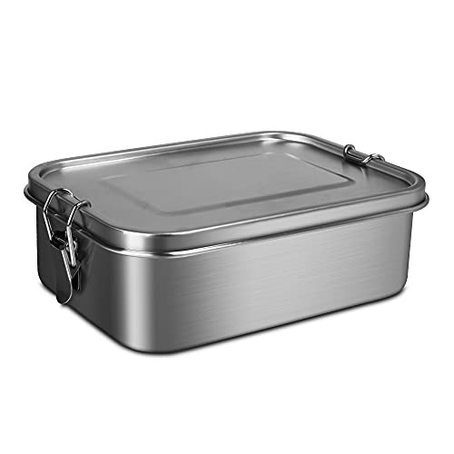 Afranti Stainless Steel Bento Lunch Box Leak-Proof Bento Lunch Box for Kids 40oz - 1200ml Stainless Bento Lunch Box for Adults Bento Box for Sandwich Pasta and Fruit Perfect for Work School Lunch
