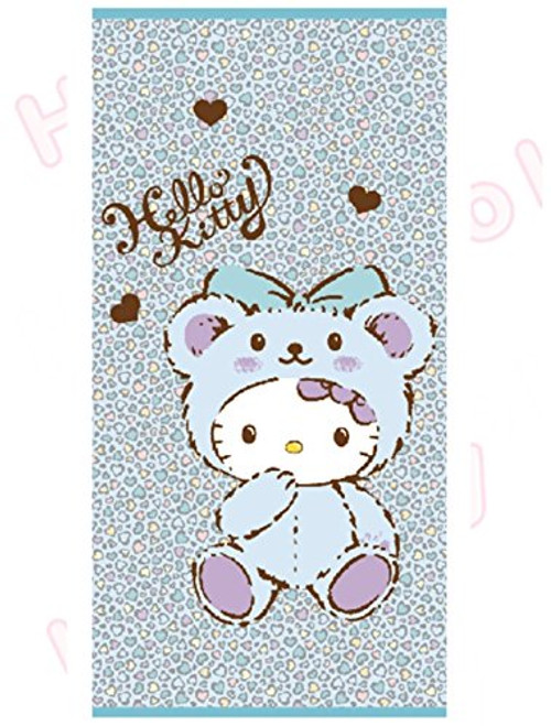 Kitty Lovely Beach Towel 30" X 60" 100 percent cotton bath shower Blue Leopard Pattern