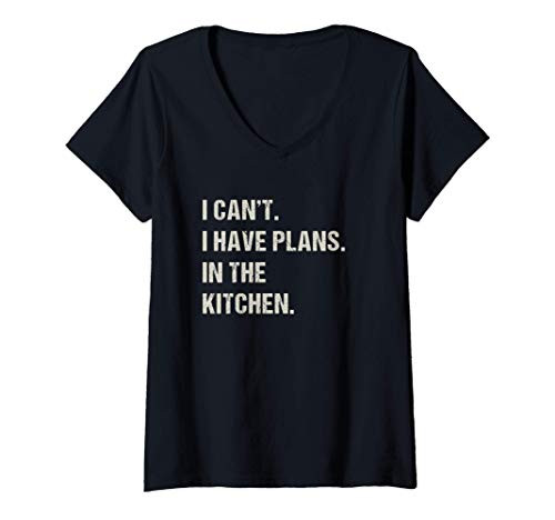 Womens In The Kitchen Foodie Baker Funny Chef Baking Cooker V-Neck T-Shirt