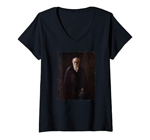 Womens Evolution Paints Darwin V-Neck T-Shirt