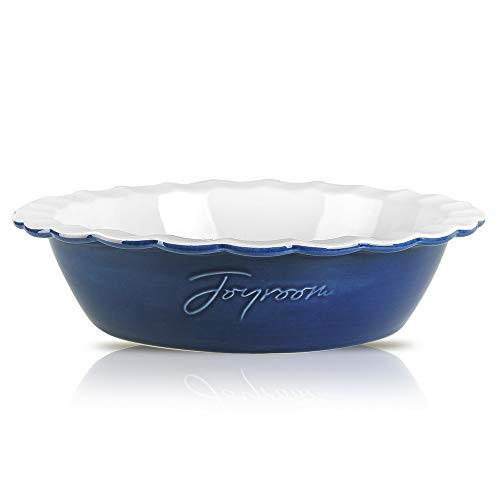 Joyroom Ceramic 9 Inches Pie Pan For Baking Ceramic Pie Dish Deep Dish Pie Pan Pie Plate Ceramic Baking Dish Pan for Dessert Round Baking Dish Letter Collection -Indigo- Joyroom Ceramic 9 Inches Pie Pan For Baking Ceramic Pie Dish Deep Dish Pie Pan Pie Plate Ceramic Baking Dish Pan for Dessert Round Baking Dish Letter Collection -Indigo-