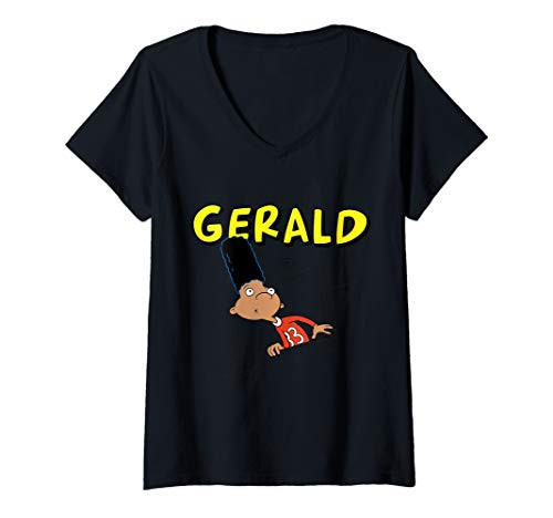 Womens Hey Arnold Gerald Poking Head Out Of Window V-Neck T-Shirt