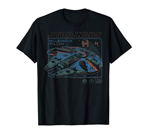 Star Wars Millennium Falcon Line Art Panel T-Shirt