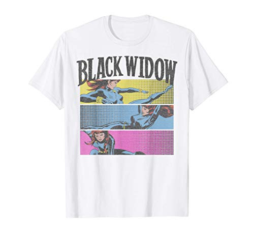 Marvel Black Widow Comic Panels Action Shot T-Shirt