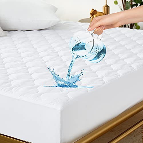 Mattress Protector 100 percent Waterproof Twin XL - Quilted Fitted Mattress Pad Stretches up to 21 Inches - Breathable Noiseless Deep Pocket Soft Alternative Filling Mattress Topper Bed Cover - Vinyl Free Mattress Protector 100 percent Waterproof Twin XL - Quilted Fitted Mattress Pad Stretches up to 21 Inches - Breathable Noiseless Deep Pocket Soft Alternative Filling Mattress Topper Bed Cover - Vinyl Free