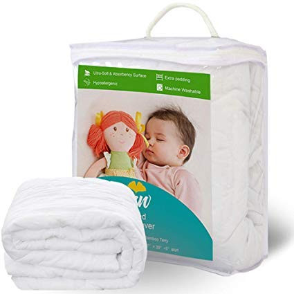 Crib Mattress Protector/Pad Waterproof (Standard Size 52"x 28") - Ultra Soft & Cozy, Washable Toddler Waterproof Crib Mattress Cover