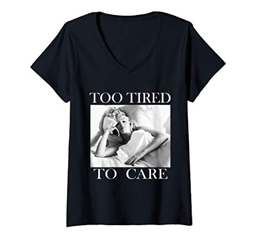 Womens Marilyn Monroe Too Tired V-Neck T-Shirt
