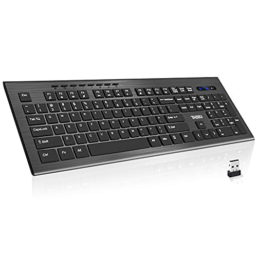 TNBIU Wireless Keyboard 2.4G Ergonomic Wireless Computer Keyboard Full Size PC Keyboard with Numeric Keypad for Laptop-Desktop-Surface-Chromebook-Notebook