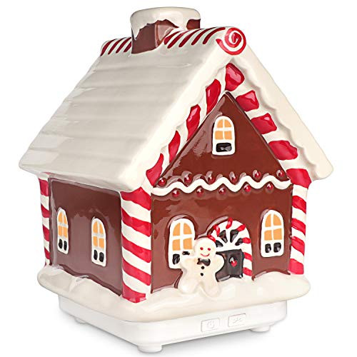 Gingerbread House Diffusers for Essential Oils Ceramic Ultrasonic Cool Mist Essential Oil Diffuser 100ml USB Powered Aromatherapy Diffuser Best Gift Ideas for Kids