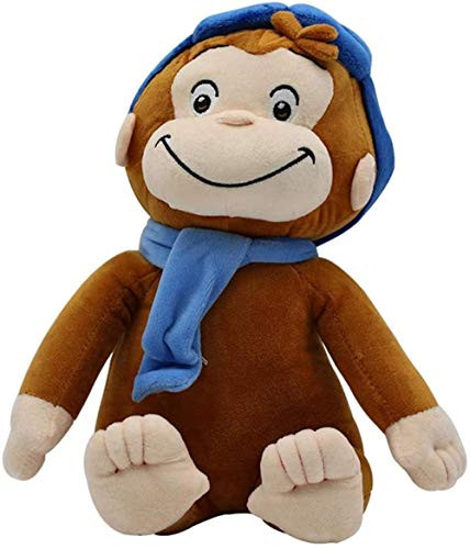 N-L Stuffed Animals  and  Plush Toys Curious George Curious George Children Pillow Monkey Cute Plush Toy Doll -Color - Blue--Natural