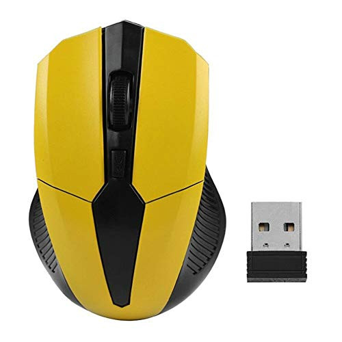 Portable 2.4Ghz Wireless Mouse Adjustable 1200DPI Optical Gaming Mouse Wireless Home Office Game Mice for PC Computer LaptopYellow