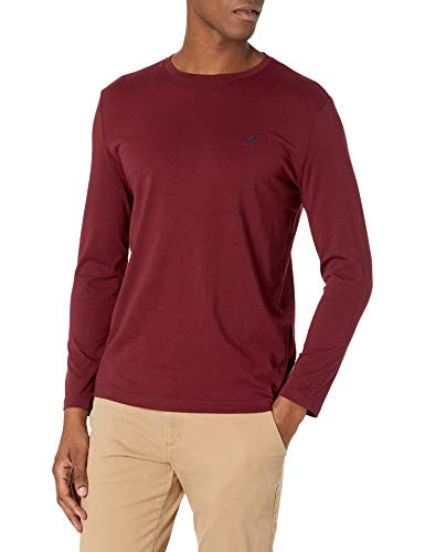 Nautica Men's J-Class Logo Long Sleeve T-Shirt Zinfandel Large