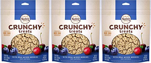 Nutro 3 Pack of Crunchy Dog Treats with Real Mixed Berries 16 Ounces Each Non-GMO