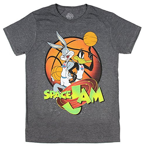 Looney Tunes Men's Space Jam Bugs and Daffy Tune Squad T-Shirt -Charcoal Heather XX-Large-