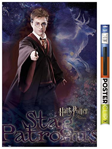 Trends International Harry Potter and The Order of The Phoenix - Patronus Wall Poster 22.375" x 34" Premium Poster  and  Clip Bundle