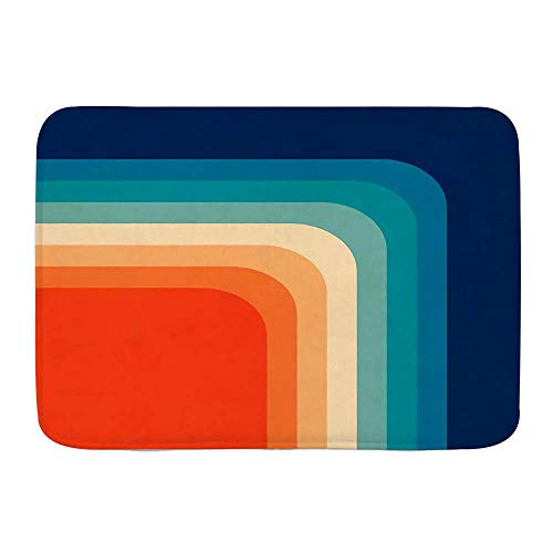 MISCERY191 Bathroom Rugs Bath MatRetro 70s Color PaletteNon Slip Shower Mat Super Cozy Floor Rug Doormats Carpets Bathroom Decorations