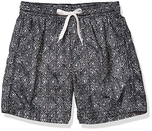 Kanu Surf Men's Jetty Swim Trunks -Regular  and  Extended Sizes- Waves Black Medium