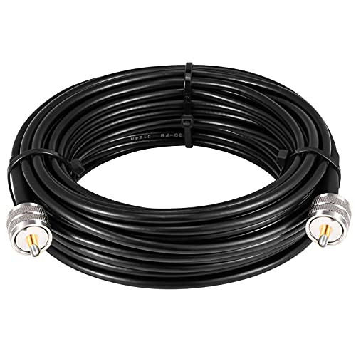 MOOKEERF CB Cable UHF PL259 Cable 35ft Low Loss RG58 UHF Male to SO239 Male Coaxial Coax Cable for HAM Radio VHF Radio SWR Meter Antenna Analyzer