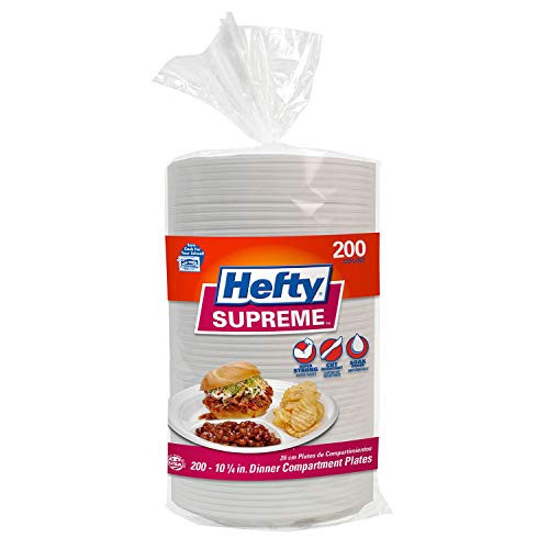 Hefty Supreme 3-Section Foam Plate -200 ct.- - 1 Pack