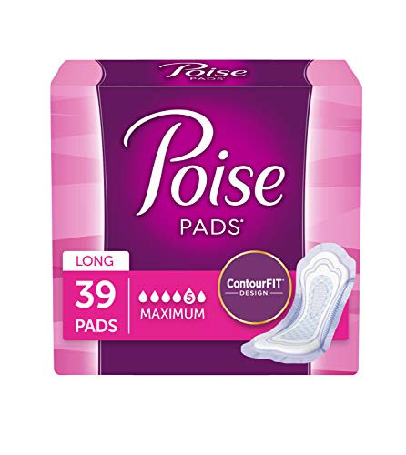 Poise Incontinence Pads Maximum Absorbency Long 39 Count
