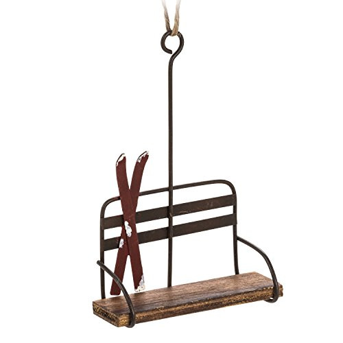 Abbott Collection 27-LODGE/6096 Chair Lift w/Skis Ornament-5.5" H Multi-Color