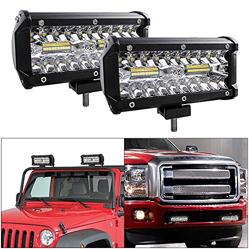 7 Inch LED Light Bar CAUORMOTE 120W 12000lm Submersible Off Road Fog Light Driving Lights Spot Flood Combo Beam LED Pod Lights for Pickup Truck Trailer ATV UTV SUV RV Boat -Pack of 2- 7 Inch LED Light Bar CAUORMOTE 120W 12000lm Submersible Off Road Fog Light Driving Lights Spot Flood Combo Beam LED Pod Lights for Pickup Truck Trailer ATV UTV SUV RV Boat -Pack of 2-