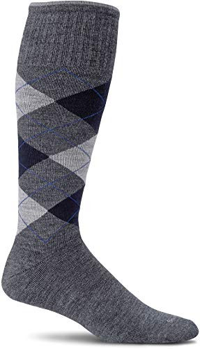 Sockwell Men's Argyle Moderate Graduated Compression Sock Charcoal - L-XL