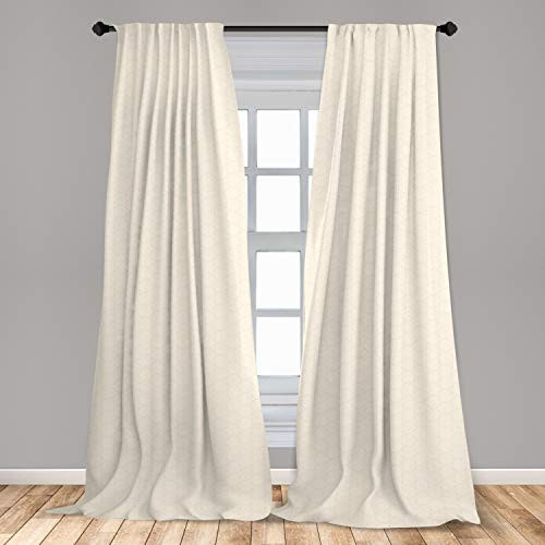 Ambesonne Ivory Curtains Abstract Soft Pastel Colored Circular Round Shapes Pattern Simplistic and Design Window Treatments 2 Panel Set for Living Room Bedroom Decor 56" x 63" Cream