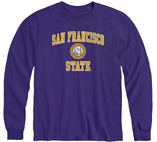 Ivysport San Francisco State University Gators Long Sleeve Adult Unisex T-Shirt Heritage Purple Medium